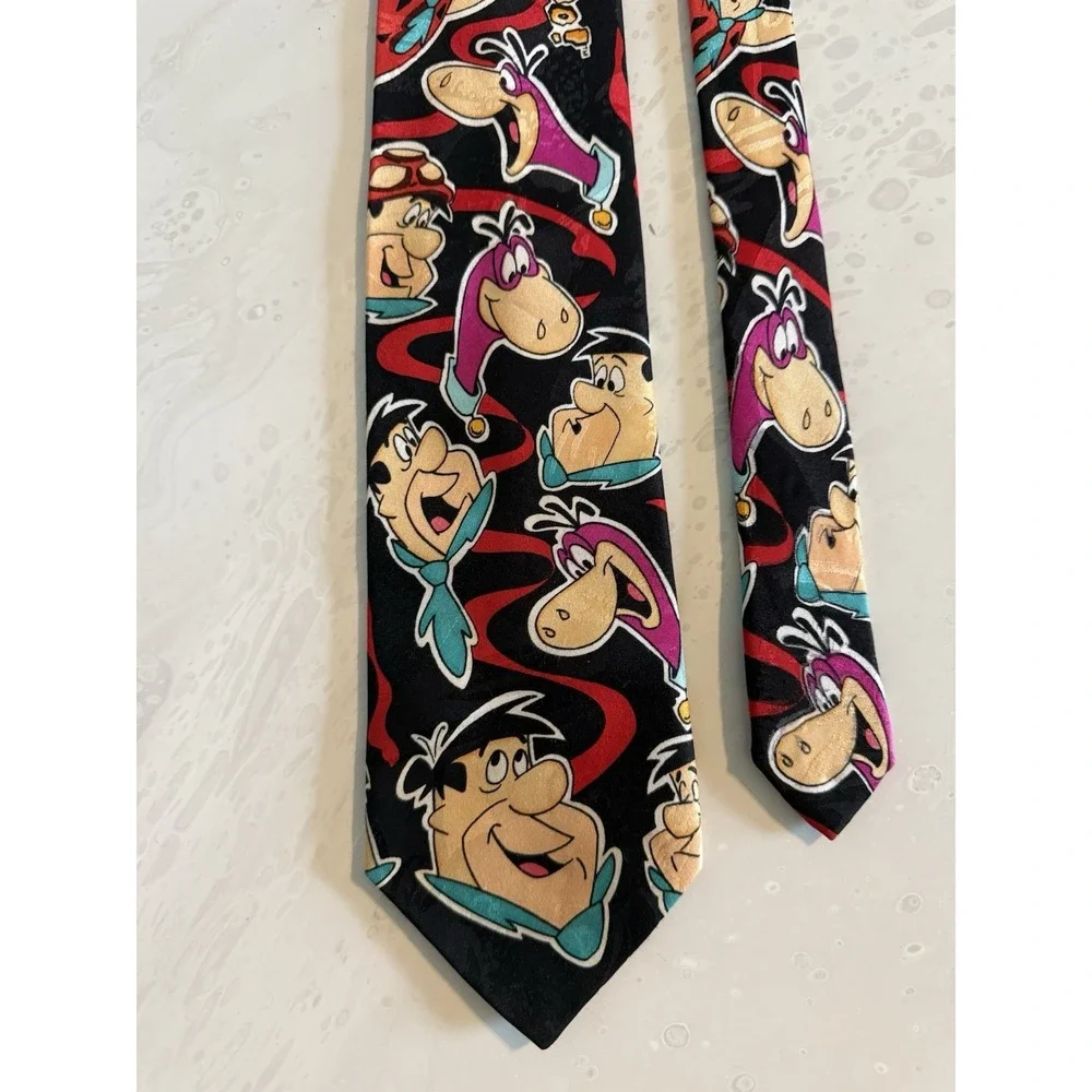Vintage 90s Cartoon Tie Bundle Flintstones Pink Panther Garfield‎ Disney 4pc Lot